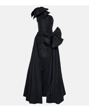 Elie Saab Bow-Detail Taffeta Bustier Gown - Black