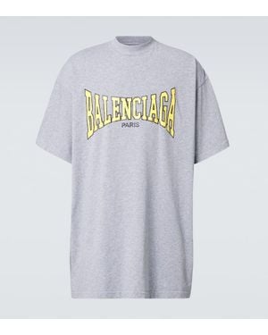 Balenciaga T-Shirt Aus Baumwoll-Jersey - Grau
