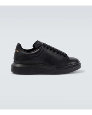 McQueen Oversized Leather Trainers - Black