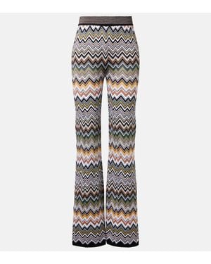 Missoni Zigzag High-Rise Flared Trousers - Grey