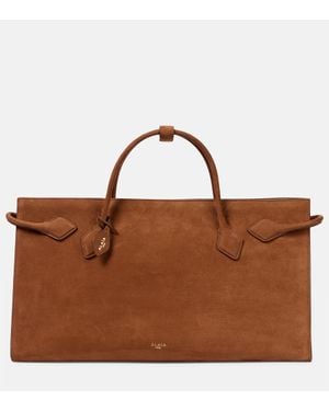 Alaïa Le Teckel Suede Tote Bag - Brown