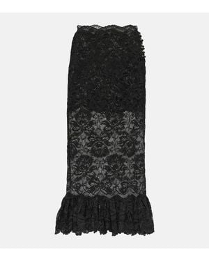 Rabanne Lace Midi Skirt - Black