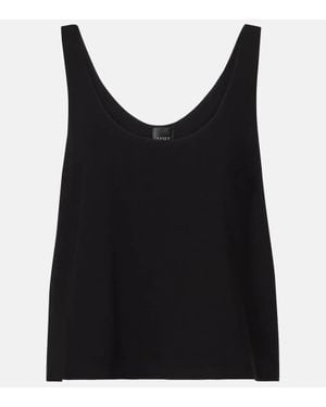 Leset Ari Cropped Crepe Tank Top - Black