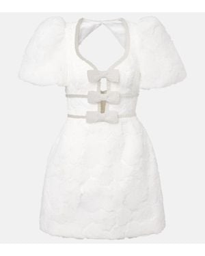 Rebecca Vallance Delilah Bow-Detail Embellished Minidress - White
