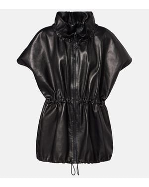 Magda Butrym Peplum Leather Jacket - Black