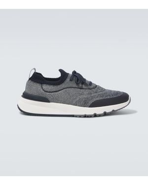 Brunello Cucinelli Sneakers Aus Strick - Blau