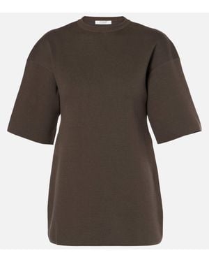 FFORME Dwyn Wool And Cotton-blend T-shirt - Brown