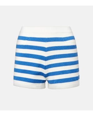 Posse Ari High-Rise Striped Shorts - Blue