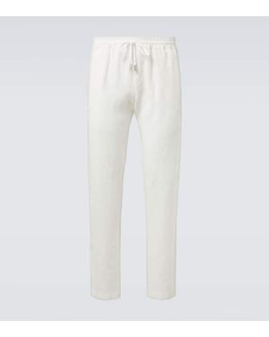 Thom Sweeney Linen Straight Pants - White