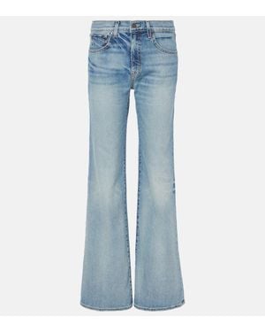 Nili Lotan Celia Mid-Rise Flared Jeans - Blue