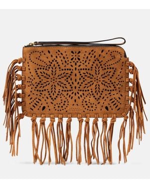 Isabel Marant Clutch Aus Veloursleder - Braun