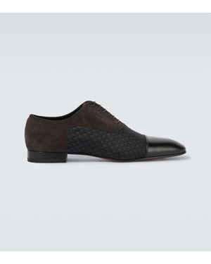 Christian Louboutin Greggo Leather-Trimmed Oxford Shoes - Black