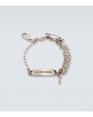 Balenciaga Bracelet Chaine A Logo - Métallisé
