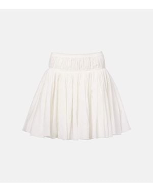 Alaïa Cotton And Linen Miniskirt - White