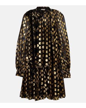 Ulla Johnson Loretta Silk-Blend Fil Coupe Minidress - Black