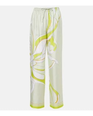 Tory Burch Weite Hose Aus Seide - Gelb