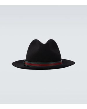 Gucci Hut Web Stripe Aus Wolle - Schwarz