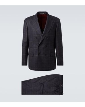 Brunello Cucinelli Anzug Aus Kaschmir Und Wolle - Blau