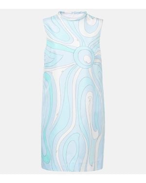 Emilio Pucci Marmo Silk Minidress - Blue
