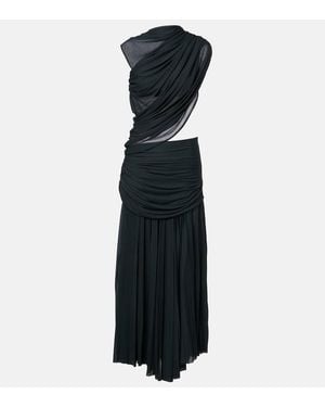 Proenza Schouler Irma Cutout Draped Jersey Midi Dress - Black