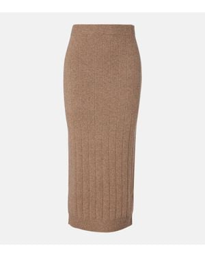 Max Mara Sante Cashmere Midi Skirt - Brown