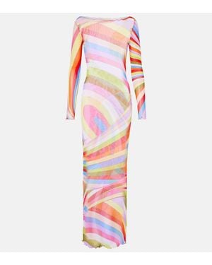 Emilio Pucci Iride Tulle Maxi Dress - Pink