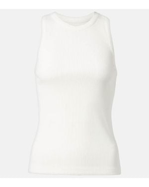 Bottega Veneta Patch-Applique Cotton-Blend Jersey Tank Top - White