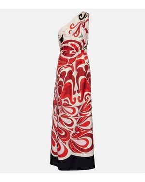 La DoubleJ Vestido Largo Roy Phoenix De Sarga De Seda - Rojo