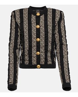 Balmain Cardigan En Laine Melangee - Noir