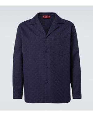 Gucci Gg Canvas Cotton-Blend Shirt - Blue