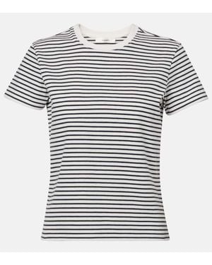 FRAME T-Shirt Raye En Coton - Blanc