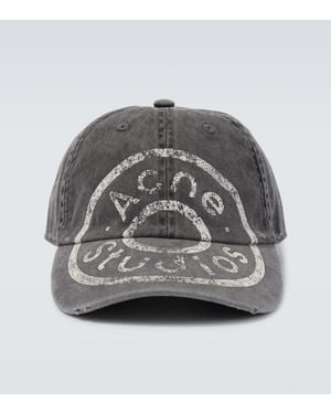 Acne Studios Logo Cotton Baseball Cap - Grey