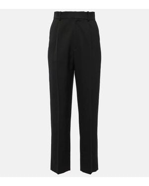 Victoria Beckham High-Rise Wool-Blend Straight Trousers - Black