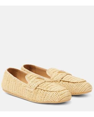 Prada Loafers Aus Haekelstrick - Natur