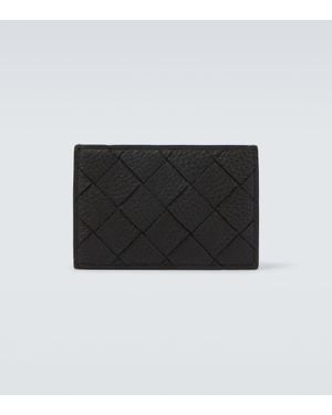 Bottega Veneta Intrecciato Leather Card Holder - Black