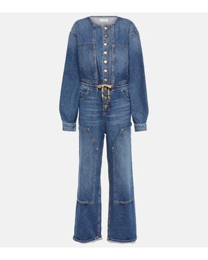 Ulla Johnson Stevie Wide-Leg Denim Jumpsuit - Blue