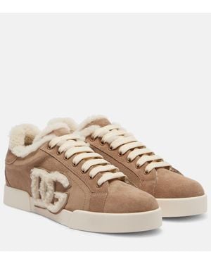 Dolce & Gabbana Baskets Dg En Daim - Marron