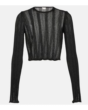 Saint Laurent Cropped-Top - Schwarz