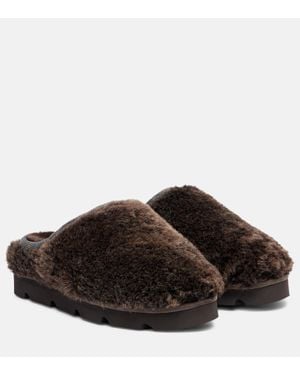Brunello Cucinelli Slip-Ons Monili Aus Shearling - Braun