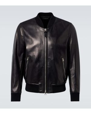 Tom Ford Leather Bomber Jacket - Black