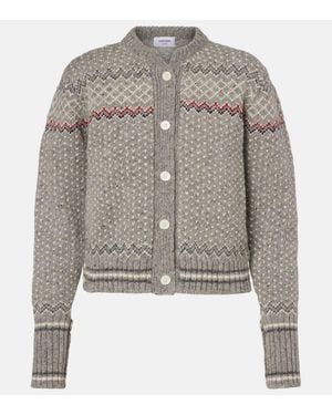Thom Browne Wool And Mohair Cardigan - Gray