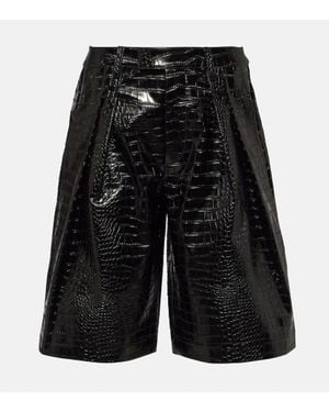 Frankie Shop Bermuda Jerkins in similpelle stampata - Nero