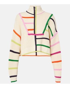 STAUD Hampton Cropped Cotton-Blend Jumper - Multicolour