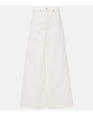 Nili Lotan Jeans A Gamba Larga E Vita Alta Rolland - Bianco