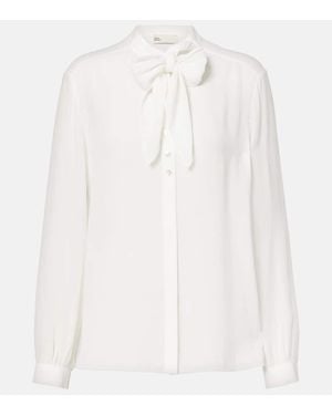 Tory Burch Schluppenbluse Aus Georgette - Weiß