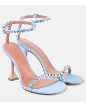 AMINA MUADDI Gigi 95 Embellished Sandals - Blue