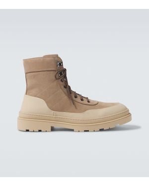 Brunello Cucinelli Schnuerstiefel Aus Leder - Natur