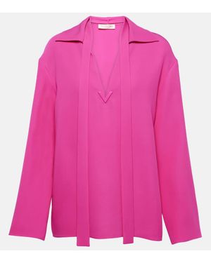 Valentino Vgold Tie-Neck Blouse - Pink