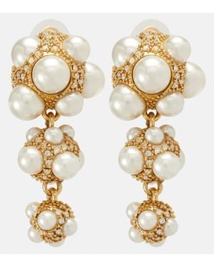 Oscar de la Renta Embellished Drop Earrings - Metallic