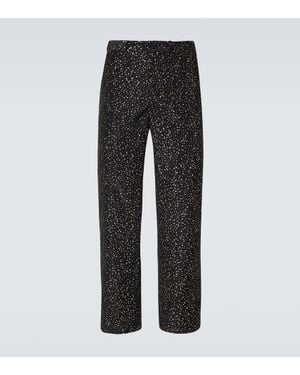 Bode Glitter Faille Straight Pants - Black
